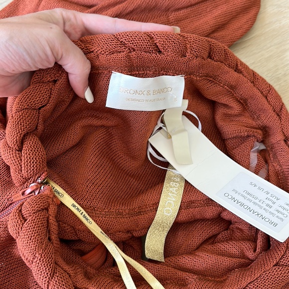 Bronx and Banco x Revolve Dalia one shoulder knit dress in rust - Picture 4 of 5